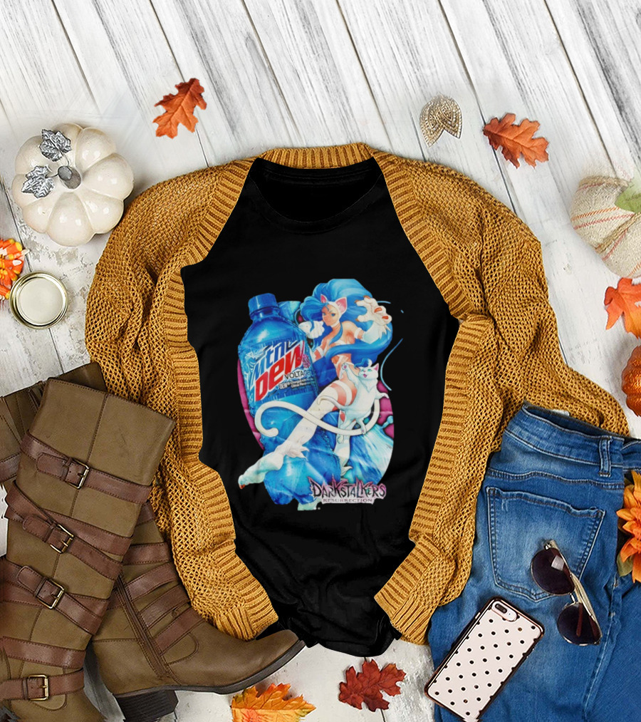 Darkstalkers Resurrection Felicia Mtn Dew Voltage Collaboration T-Shirt