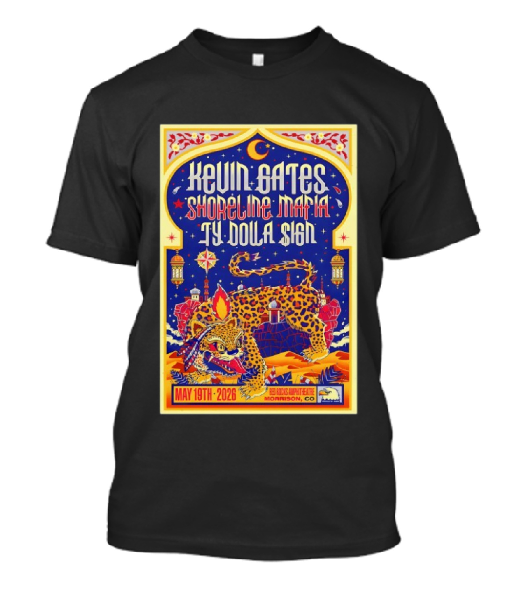 Kevin Gates Shoreline Mafia Ty Dolla Sign Red Rocks Amphitheatre May 19 2026 Morrison CO T-Shirt