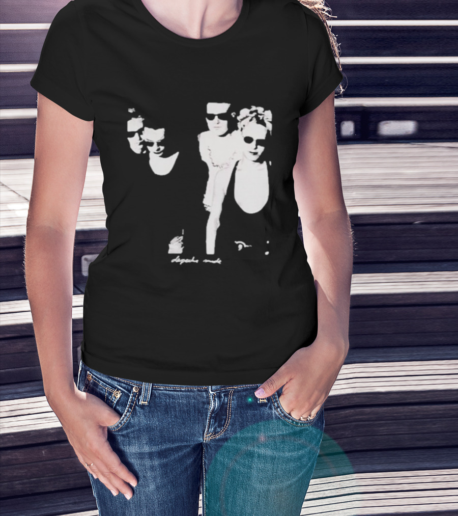 Public Laundry Depeche Mode Classic Band Members Black And White Sunglasses Style T-Shirt