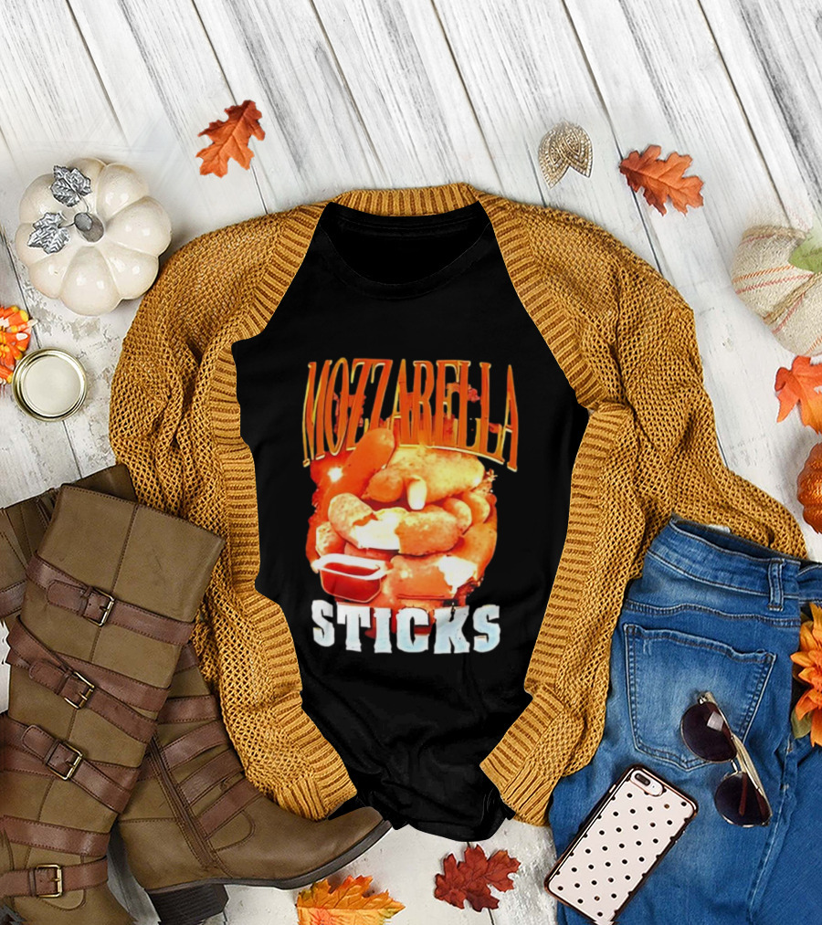Mozzarella Sticks Cheesy Snack Delight with Dipping Sauce T-Shirt