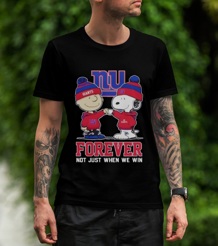 New York Giants Charlie Brown Snoopy Forever Not Just When We Win T-Shirt