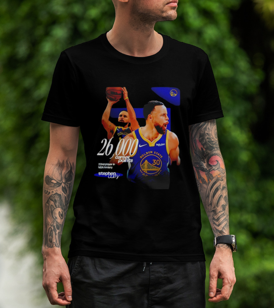 Stephen Curry Golden State Warriors 26000 Career Points 22nd NBA Player T-Shirt