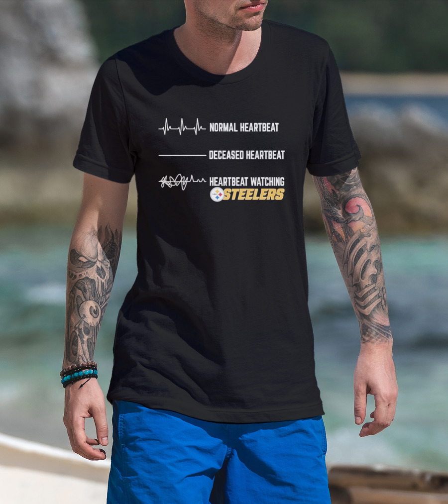 Normal Heartbeat Deceased Heartbeat Heartbeat Ing Steelers T-Shirt