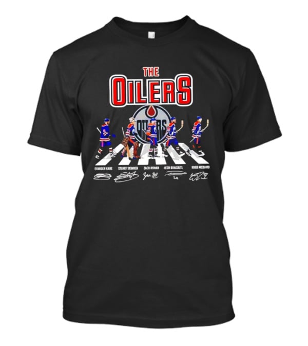 Edmonton Oilers Hockey Players Abbey Road Signatures T-Shirt