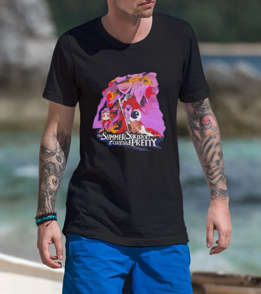 The Summer Sauron Turned Pretty Immerstroy Psychedelic 70s Fantasy T-Shirt