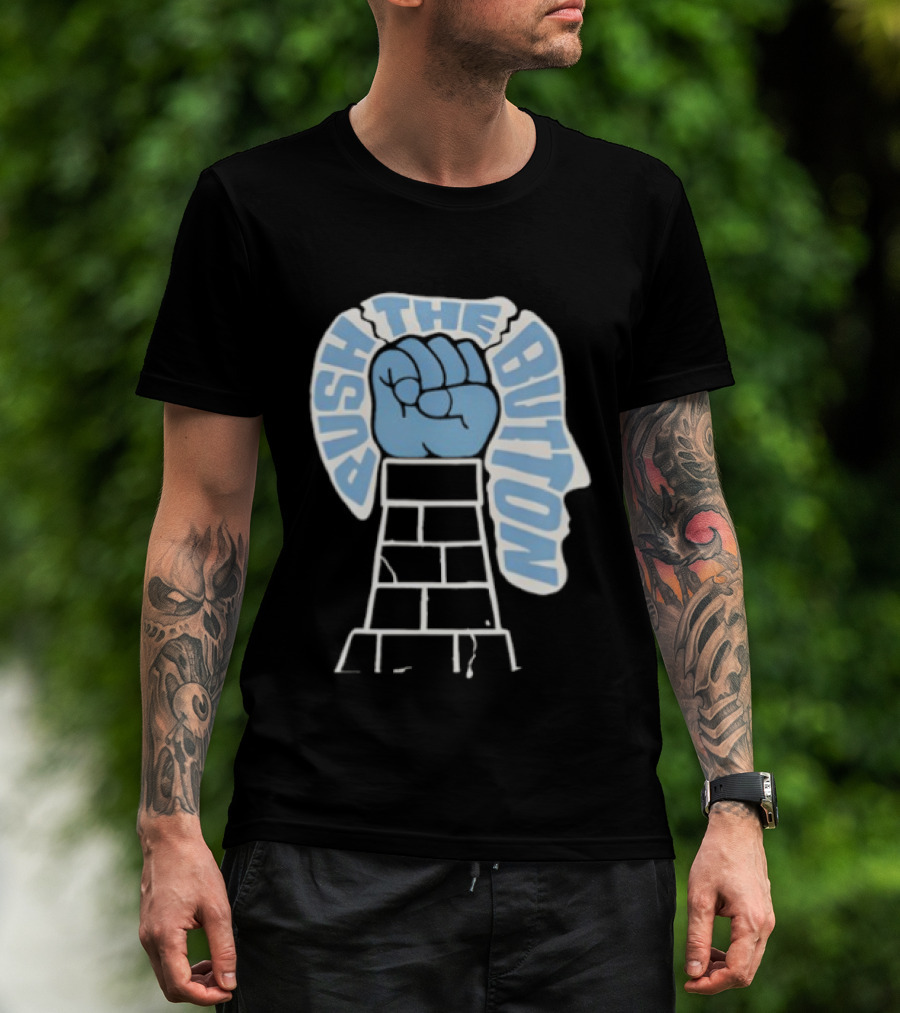 Push The Button Fist Tower Iconic Print T-Shirt