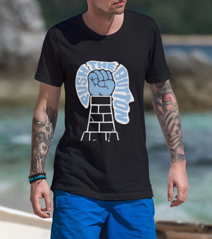 Push The Button Fist Tower Iconic Print T-Shirt