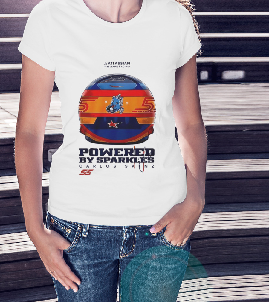 Atlassian Williams Racing Carlos Sainz Powered By Sparkles Helmet 55 T-Shirt
