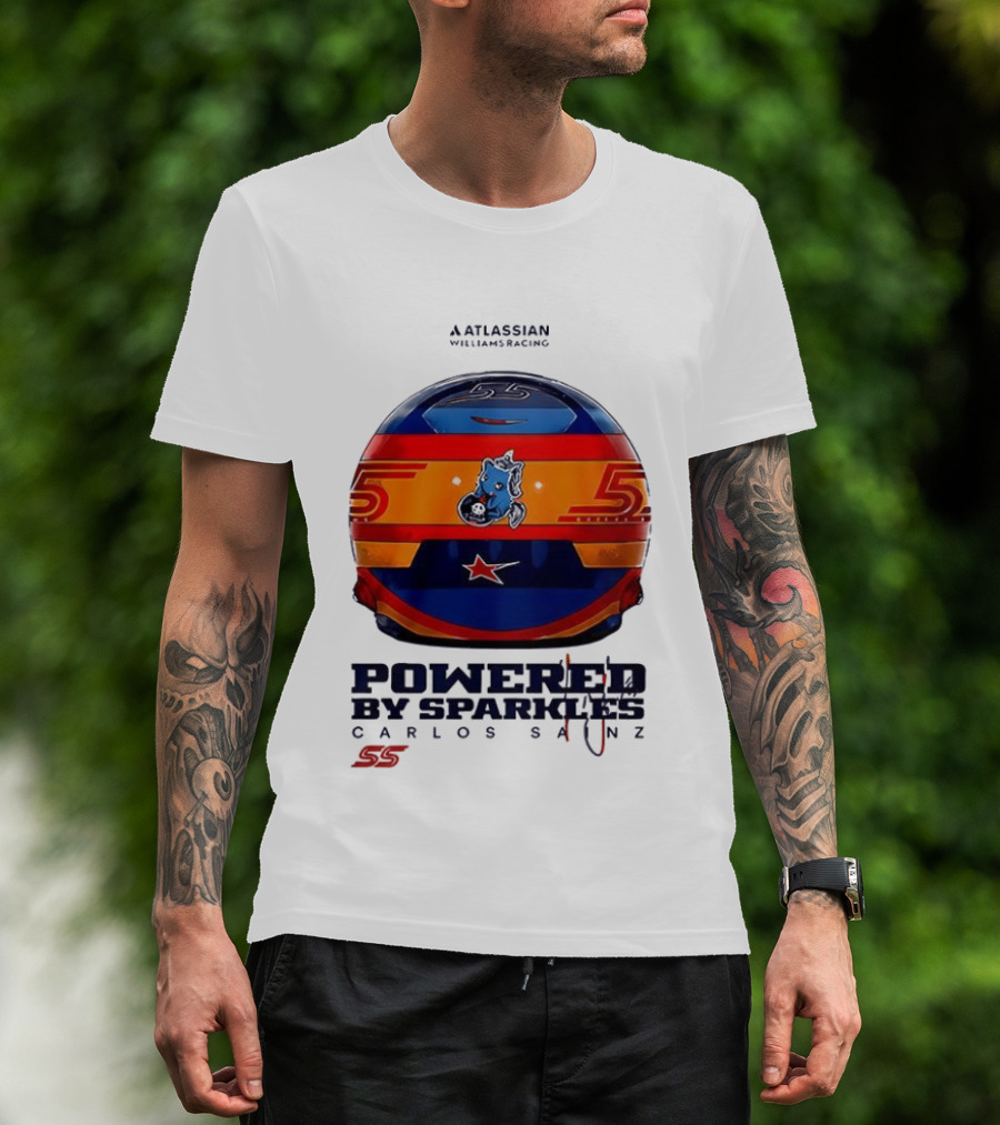 Atlassian Williams Racing Carlos Sainz Powered By Sparkles Helmet 55 T-Shirt