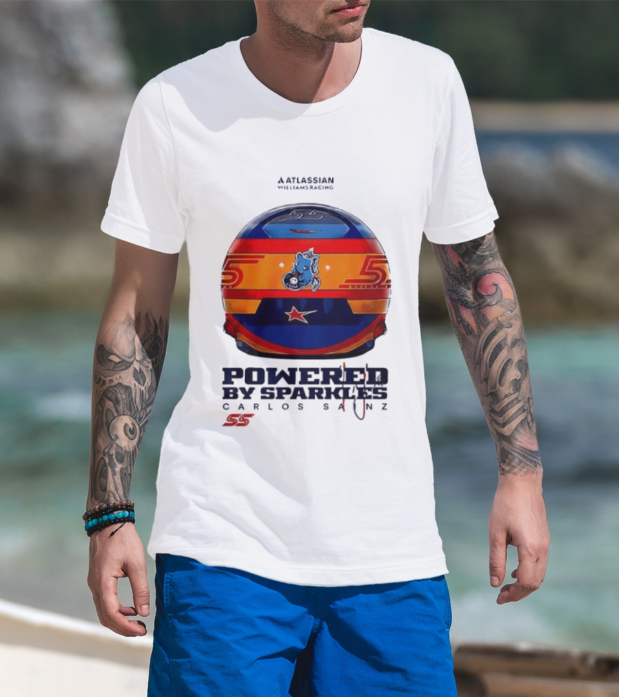 Atlassian Williams Racing Carlos Sainz Powered By Sparkles Helmet 55 T-Shirt