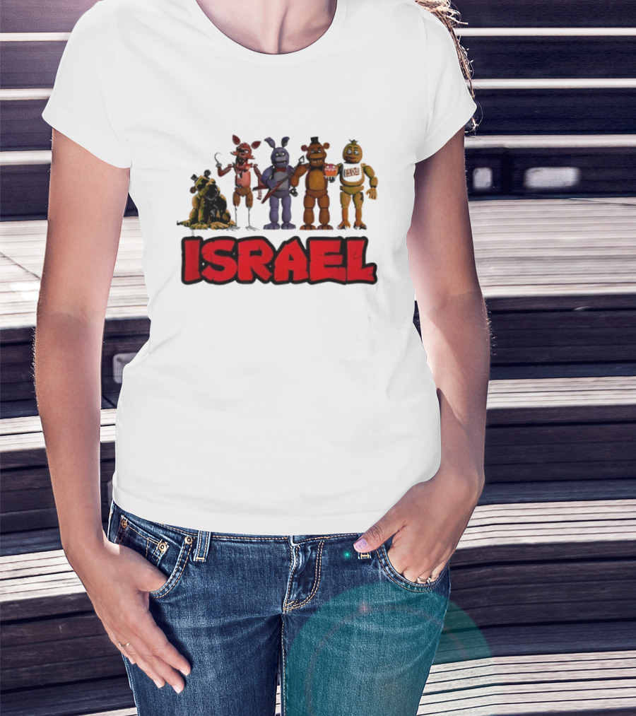 Five Nights At Freddy's Characters Israel Text T-Shirt