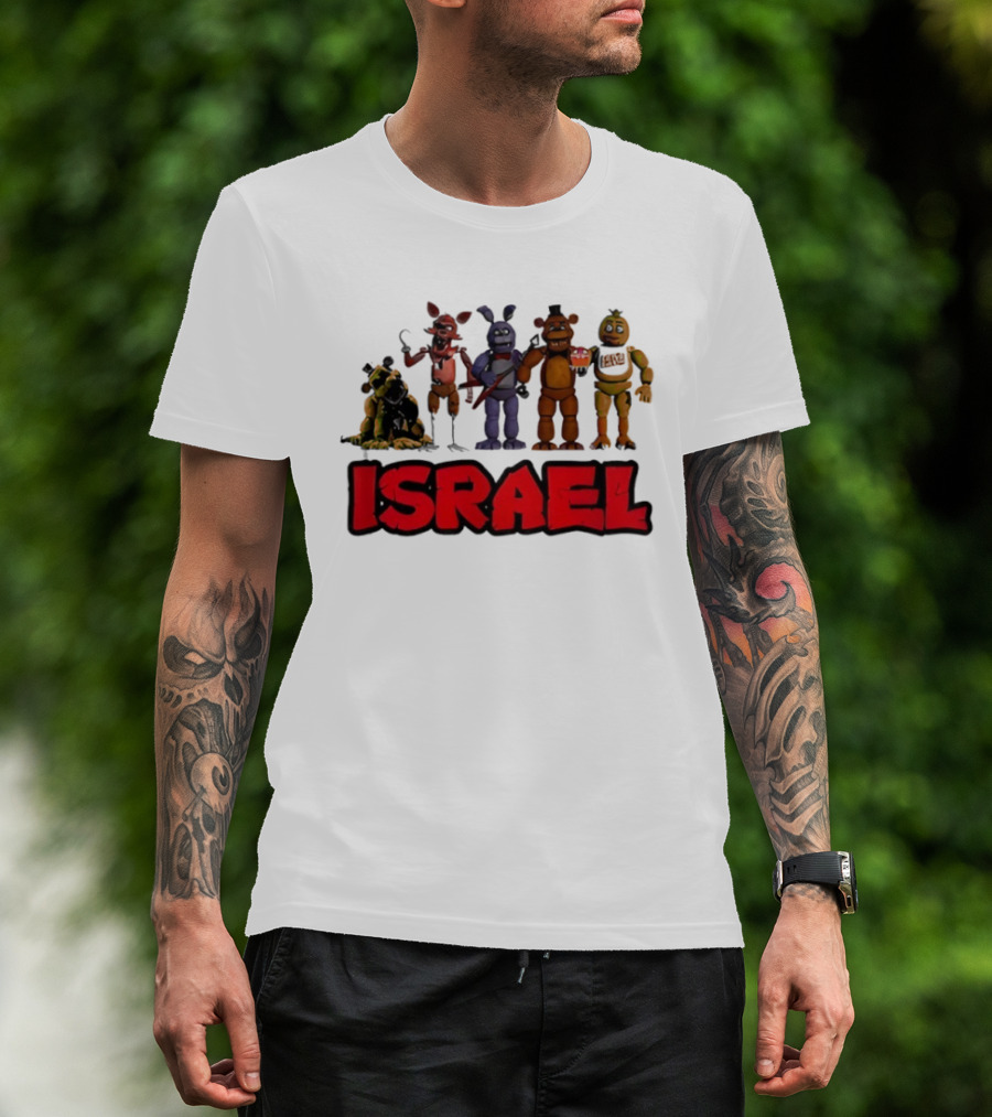 Five Nights At Freddy's Characters Israel Text T-Shirt