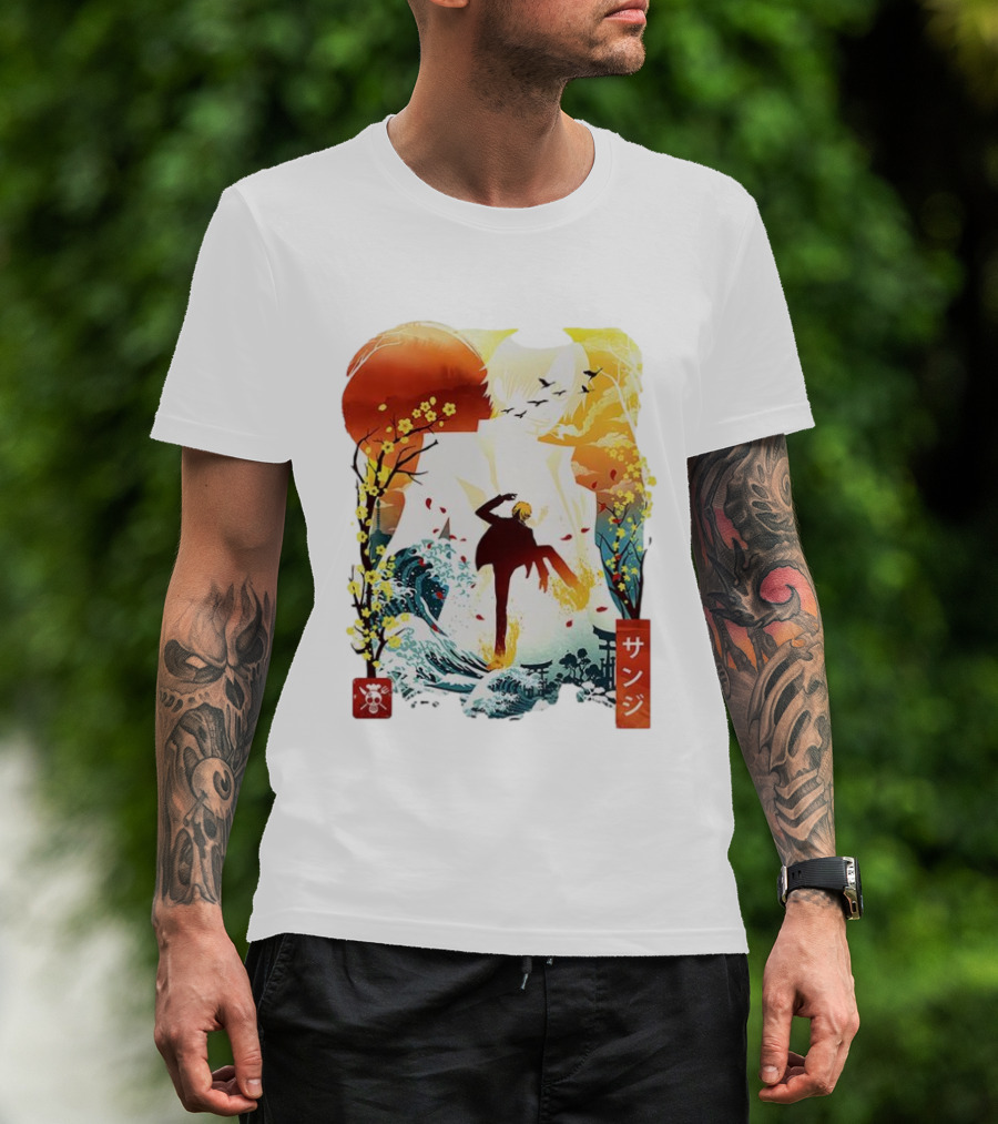 Sanji One Piece Anime Ukiyo-e Style Lunar New Year Japan Art T-Shirt