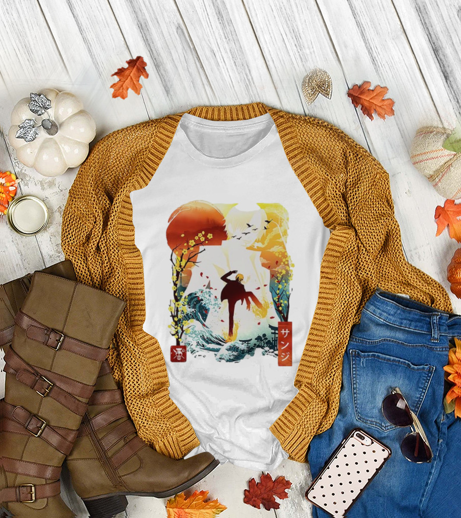 Sanji One Piece Anime Ukiyo-e Style Lunar New Year Japan Art T-Shirt