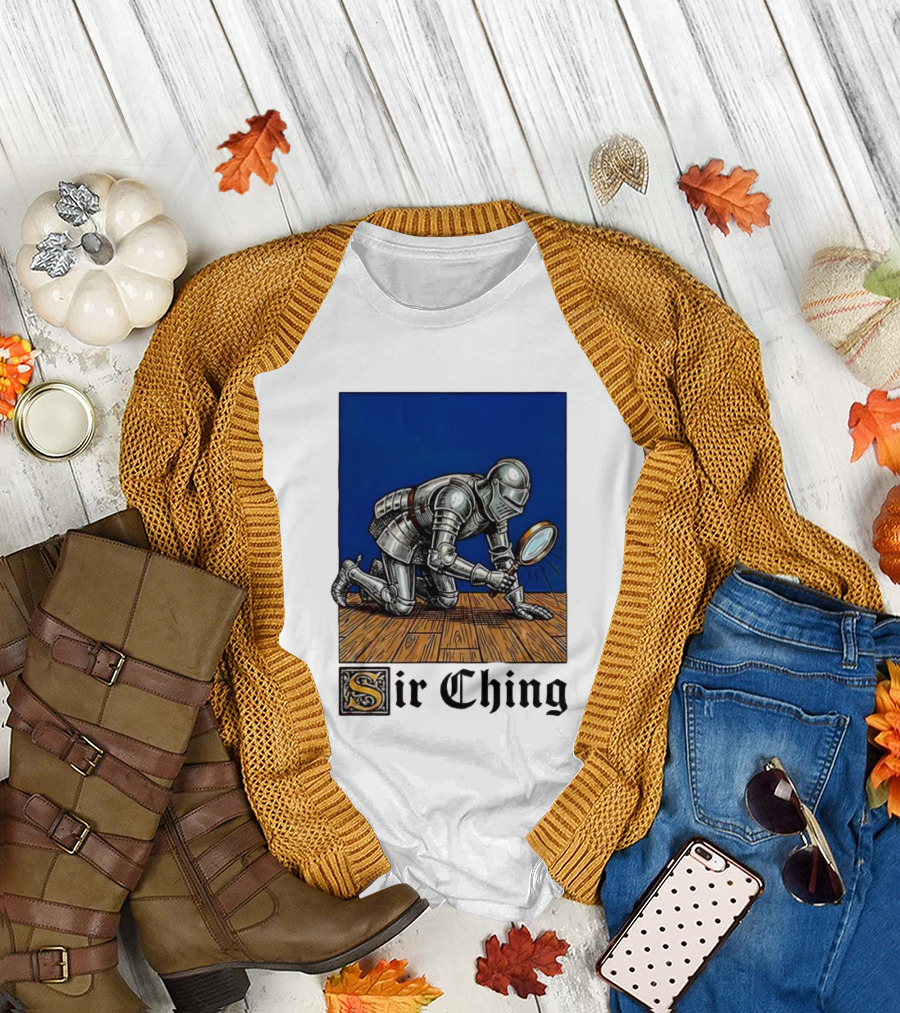 Sir Ching Knight Armor Magnifying Glass Search T-Shirt