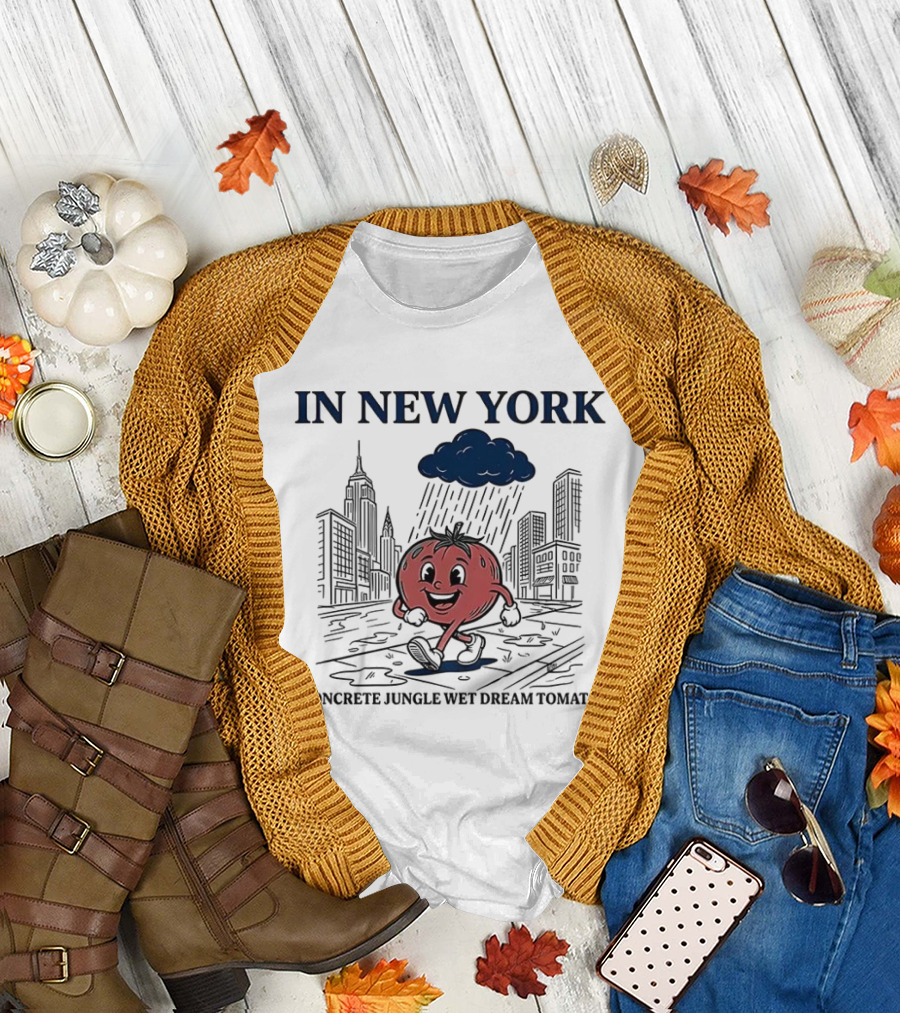 In New York Concrete Jungle Wet Dream Tomato Meme Sketch Empire State of Mind T-Shirt