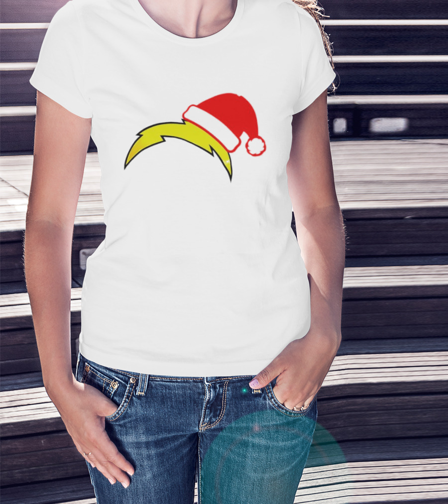 Los Angeles Chargers NFL Santa Hat Bolt T-Shirt