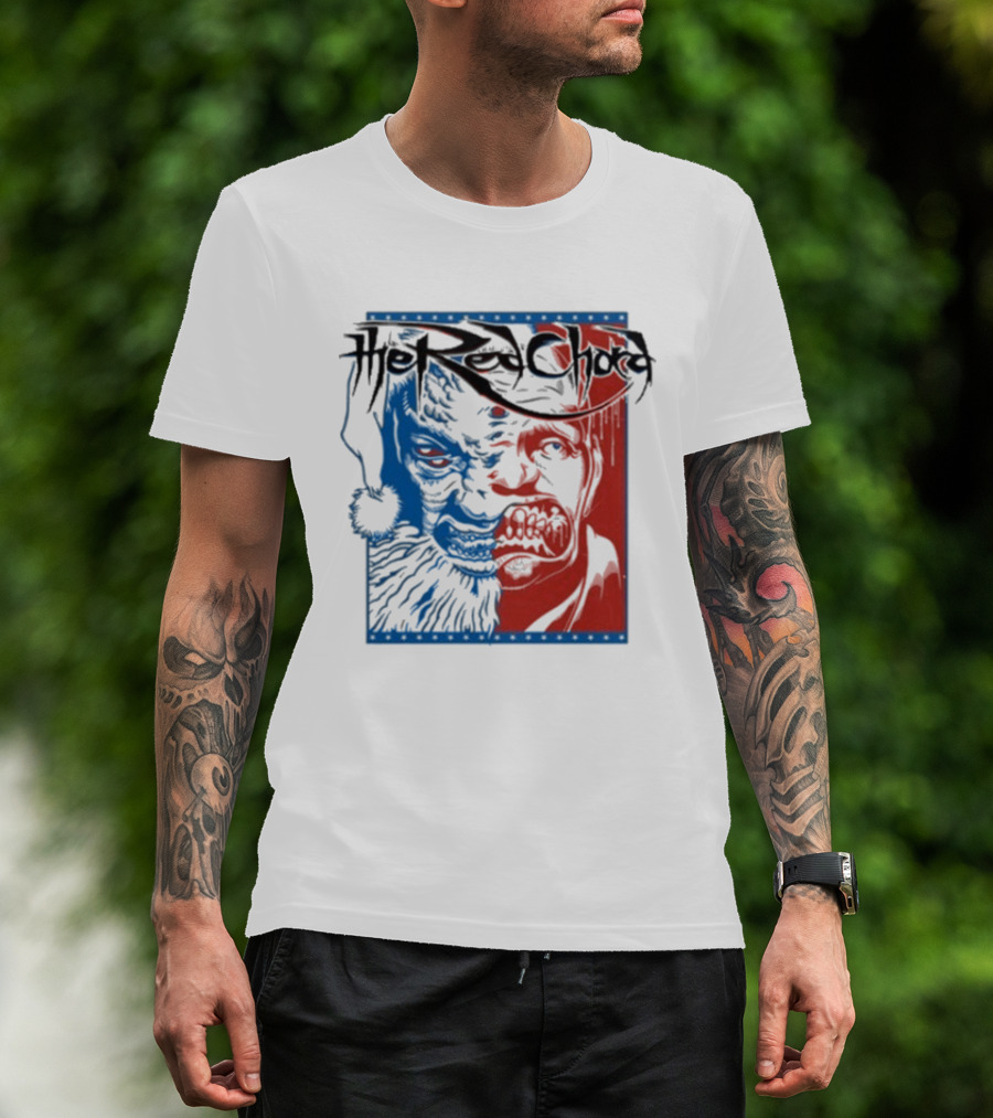 The Red Chord Split Face Blue And Red Duality Artwork T-Shirt