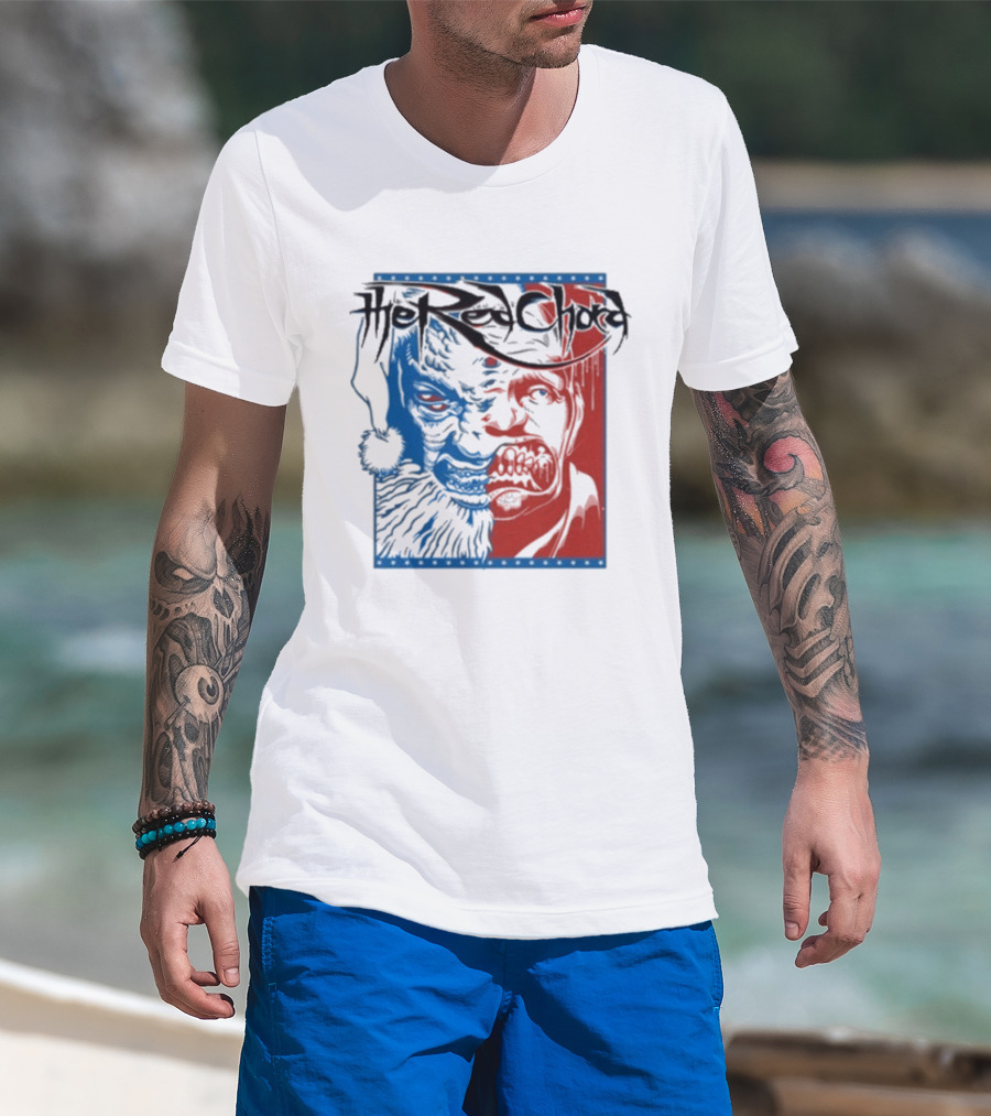 The Red Chord Split Face Blue And Red Duality Artwork T-Shirt