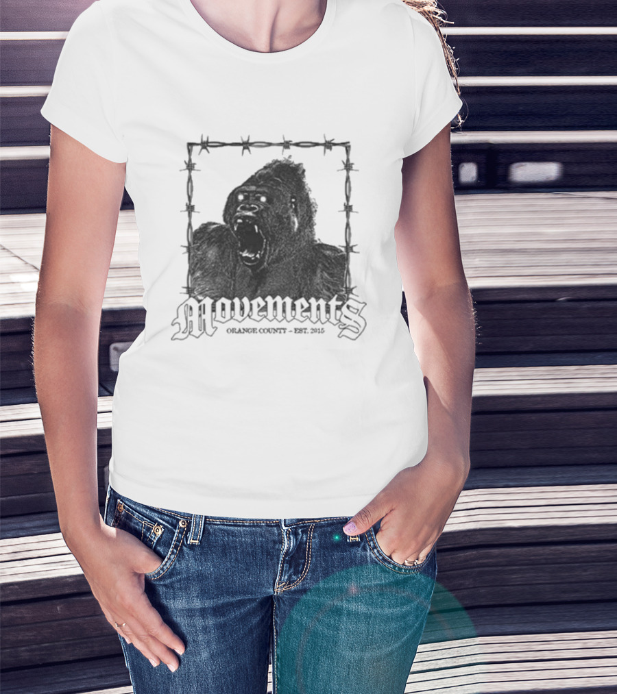 Movements Orange County Est 2015 Gorilla Barbed Wire T-Shirt