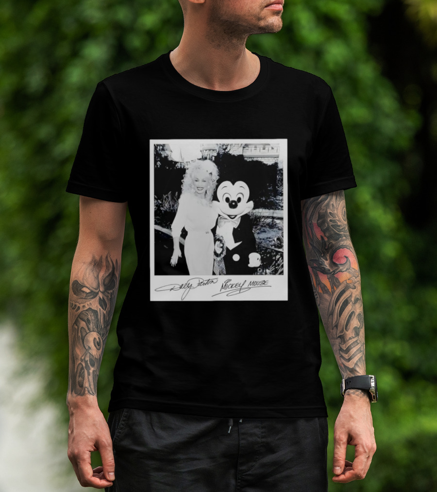 Dolly Parton Mickey Mouse Autograph Polaroid Disney Collaboration T-Shirt