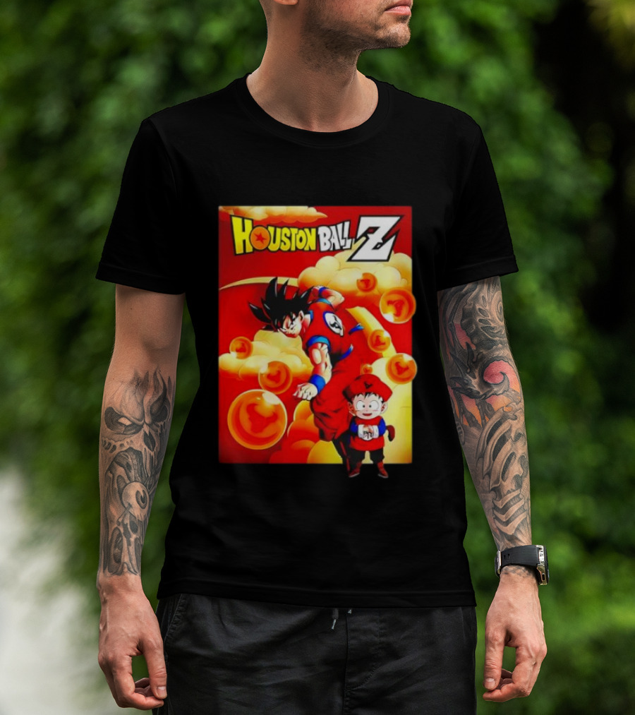 Houston Ball Z Dragon Ball Z Crossover NFL Houston Texans Collaboration T-Shirt