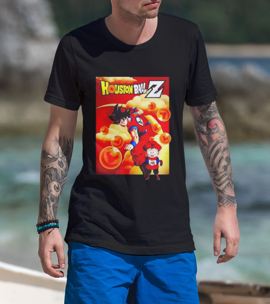 Houston Ball Z Dragon Ball Z Crossover NFL Houston Texans Collaboration T-Shirt