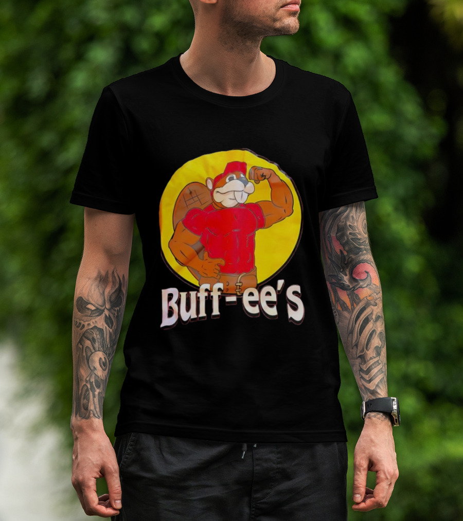 Buff Ee's Gym Muscular Beaver Flexing Muscles T-Shirt