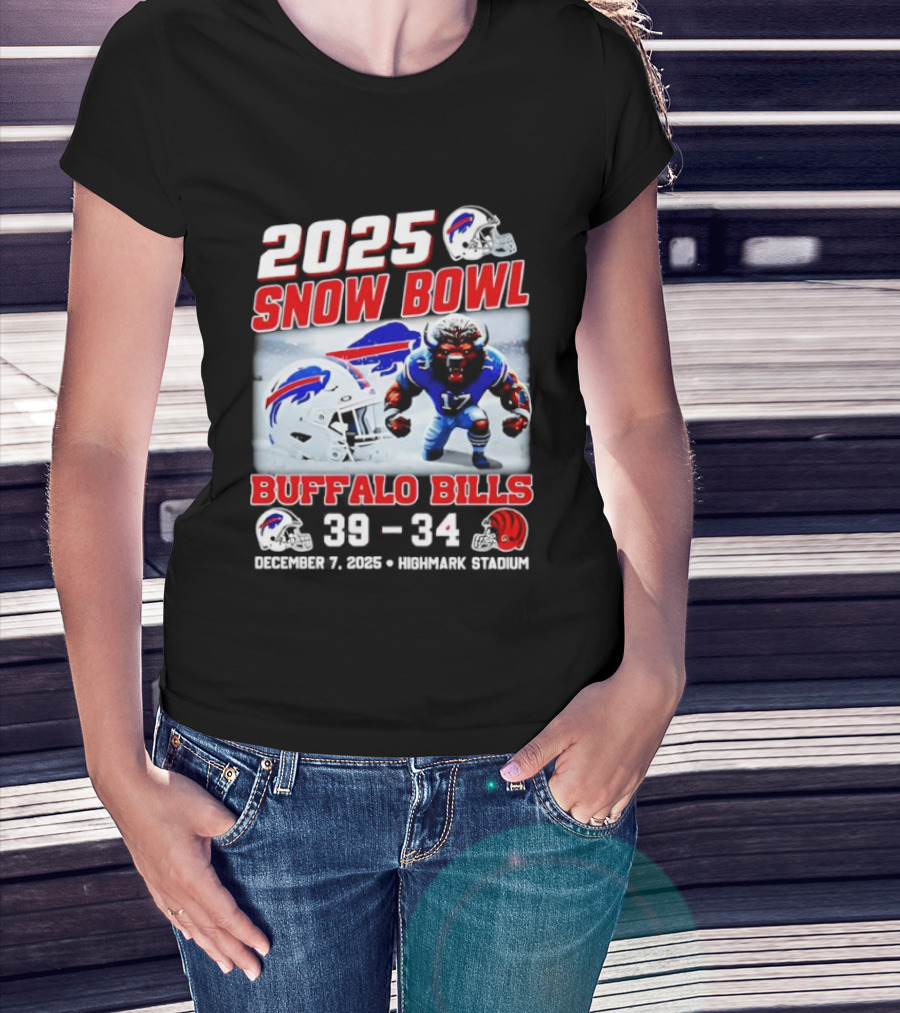 2025 Snow Bowl Buffalo Bills 39 34 Highlights Winnaar T-Shirt