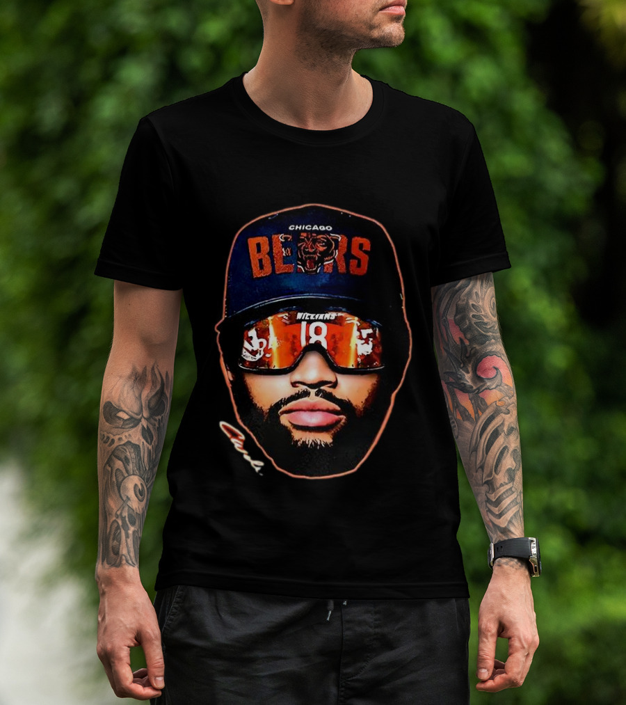 Chicago Bears Caleb Williams Signature Big Face Sunglasses 18 T-Shirt