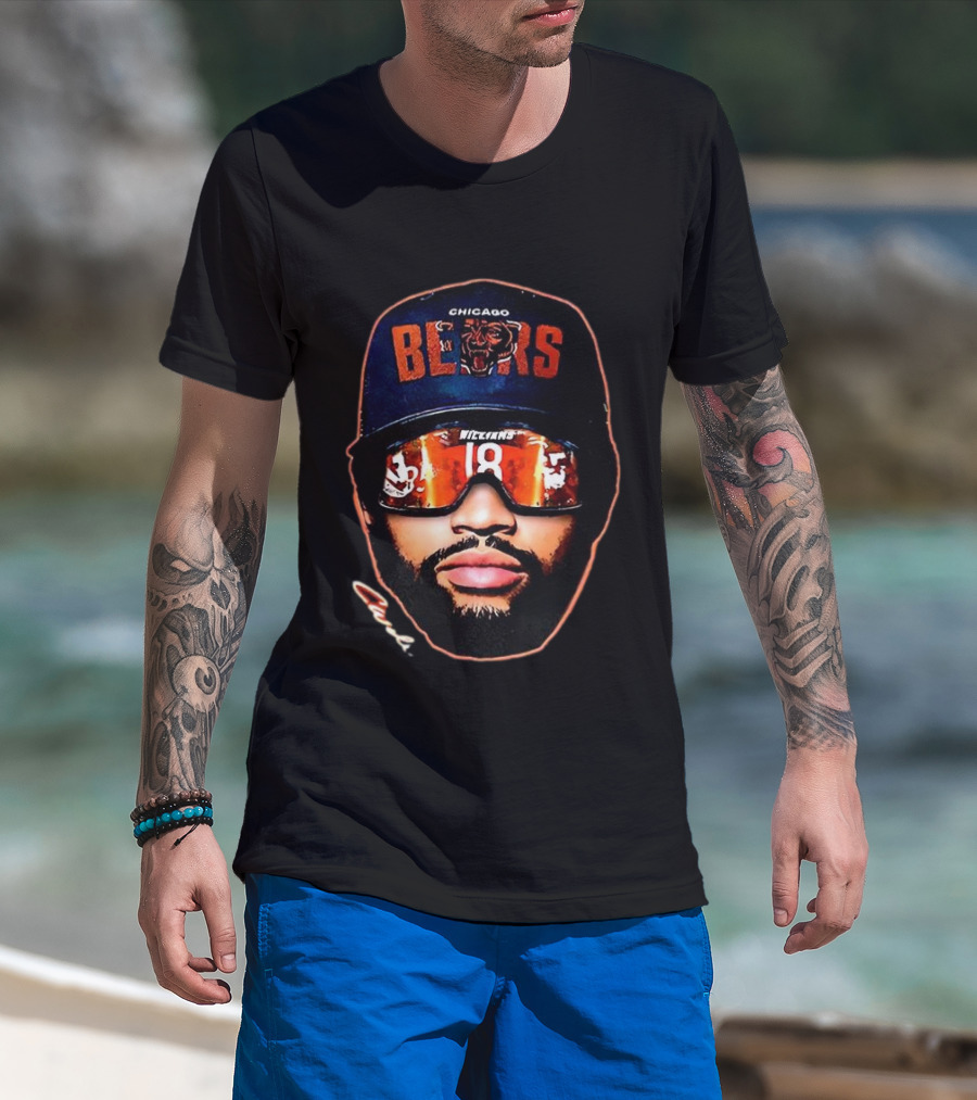 Chicago Bears Caleb Williams Signature Big Face Sunglasses 18 T-Shirt