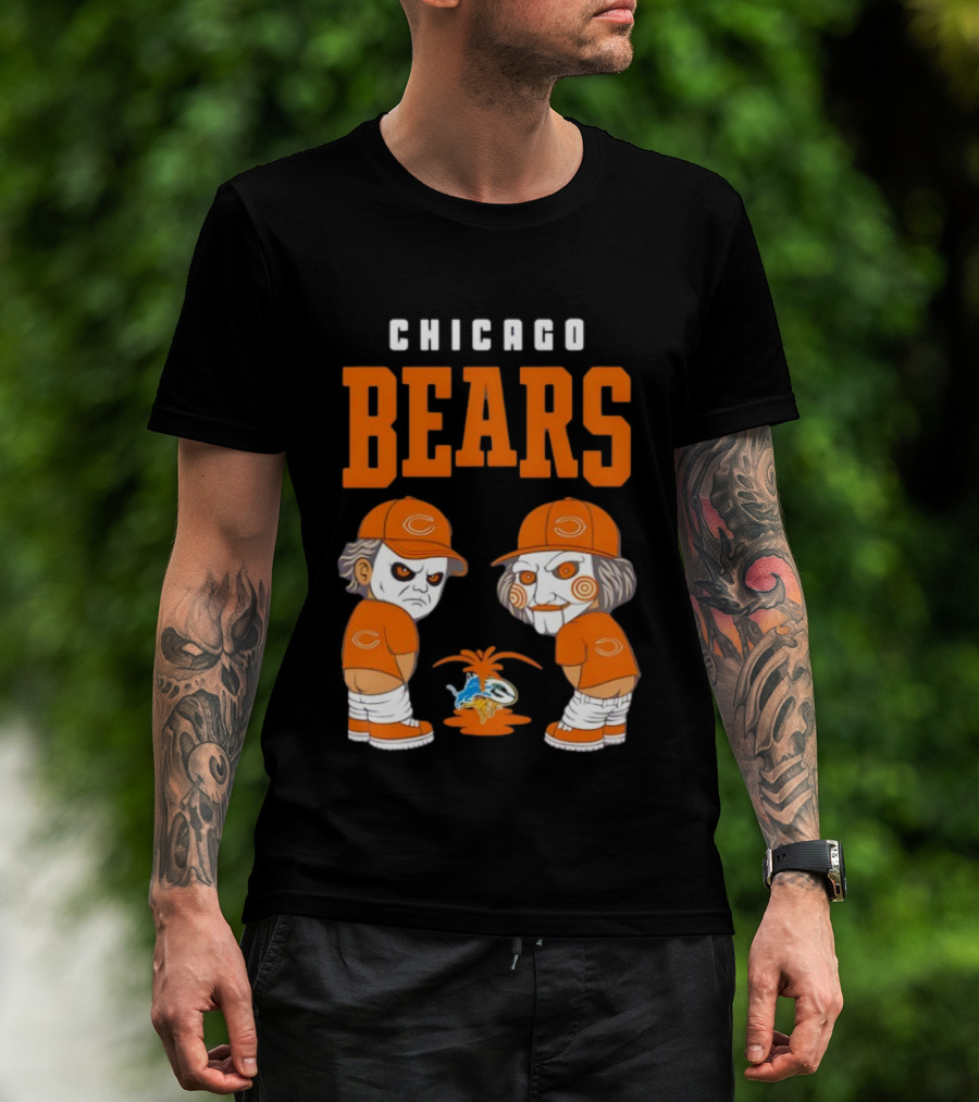 Chicago Bears Michael Myers Billy The Puppet Miami Dolphins Rivalry T-Shirt