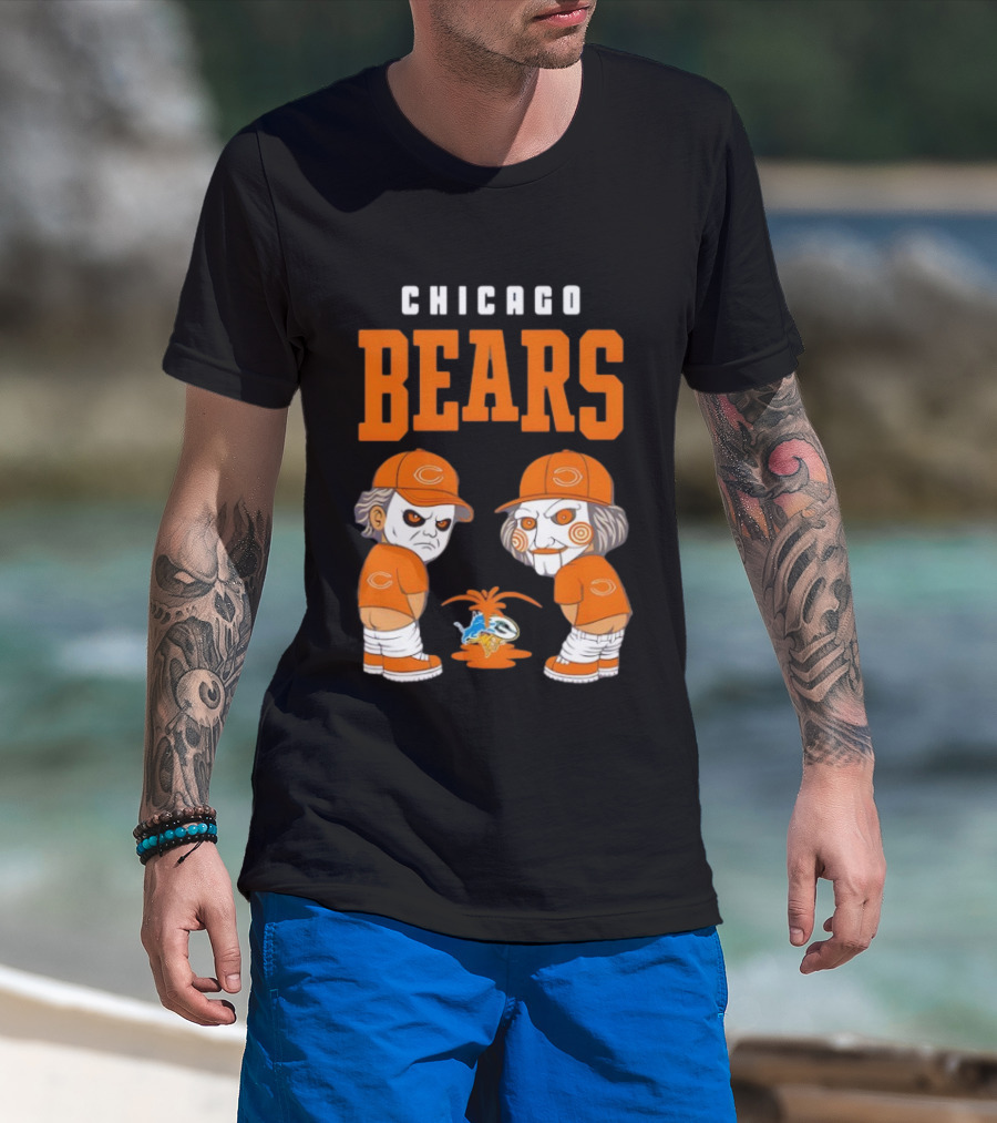 Chicago Bears Michael Myers Billy The Puppet Miami Dolphins Rivalry T-Shirt