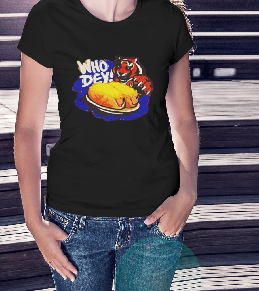 Who Dey Cincinnati Bengals Skyline Chili Coneys Tiger T-Shirt