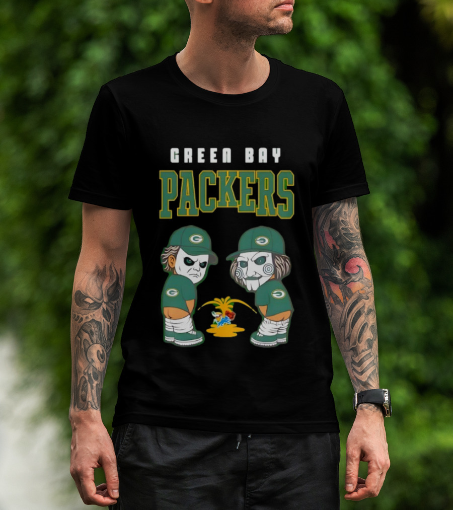 Green Bay Packers Michael Myers Billy The Puppet Pissing T-Shirt