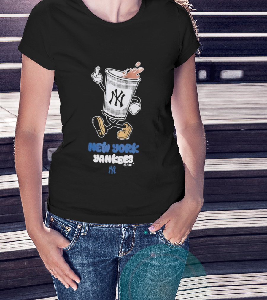 NY Yankees Coffee Cup Cartoon T-Shirt