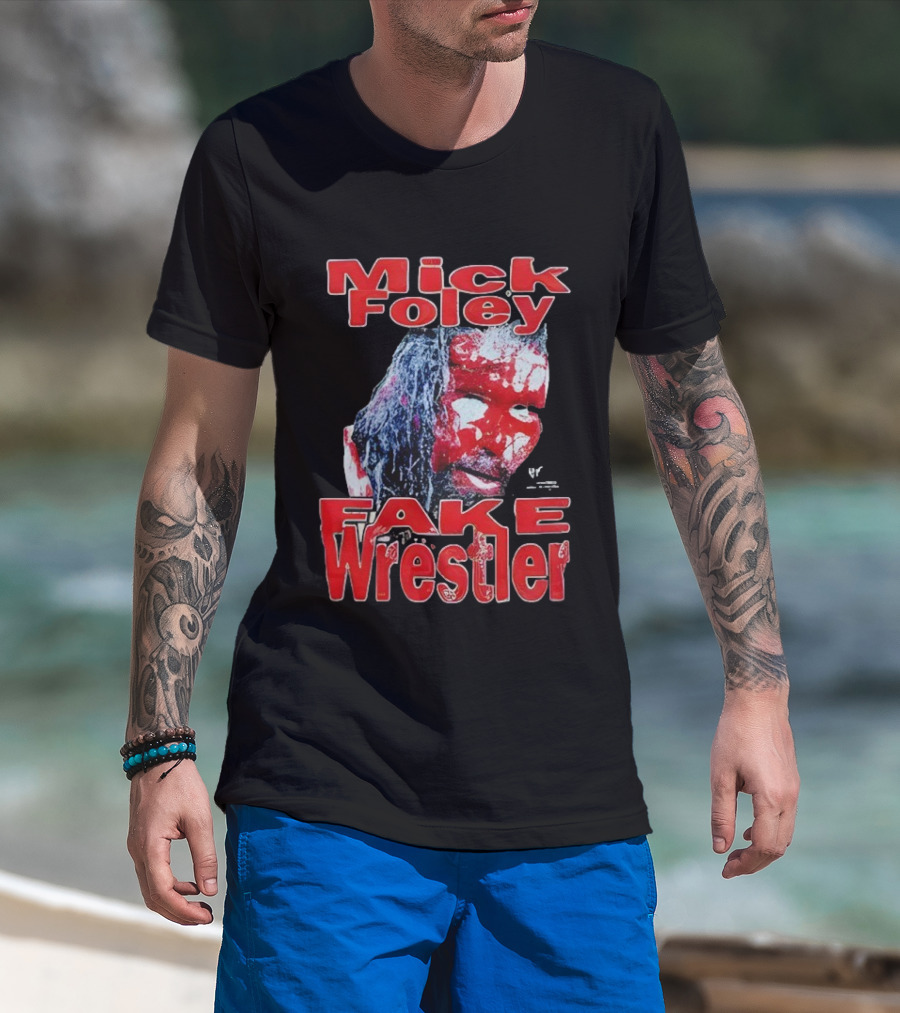 Mick Foley Fake Wrestler Horror Blood Face T-Shirt