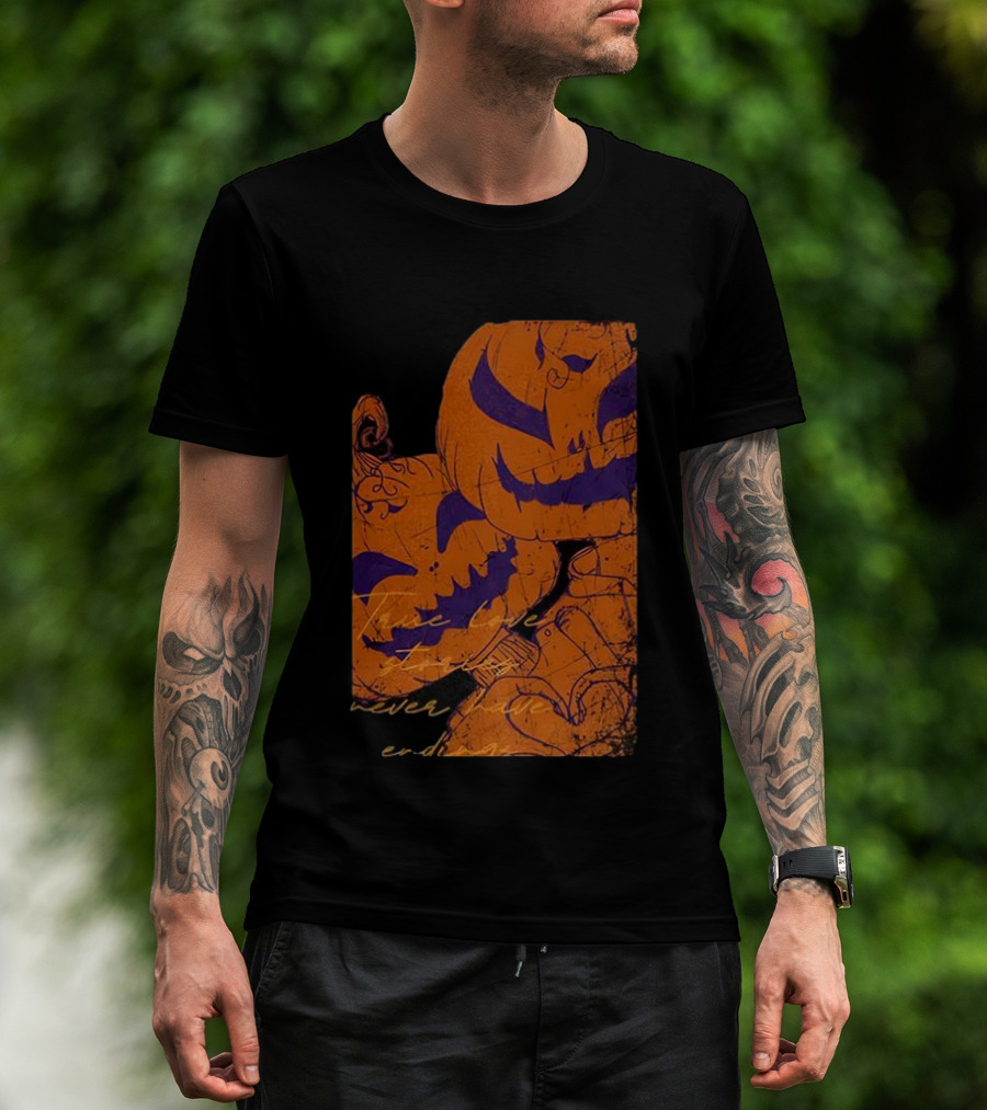 Pumpkin Head Selfie Love Stories Never Ending T-Shirt