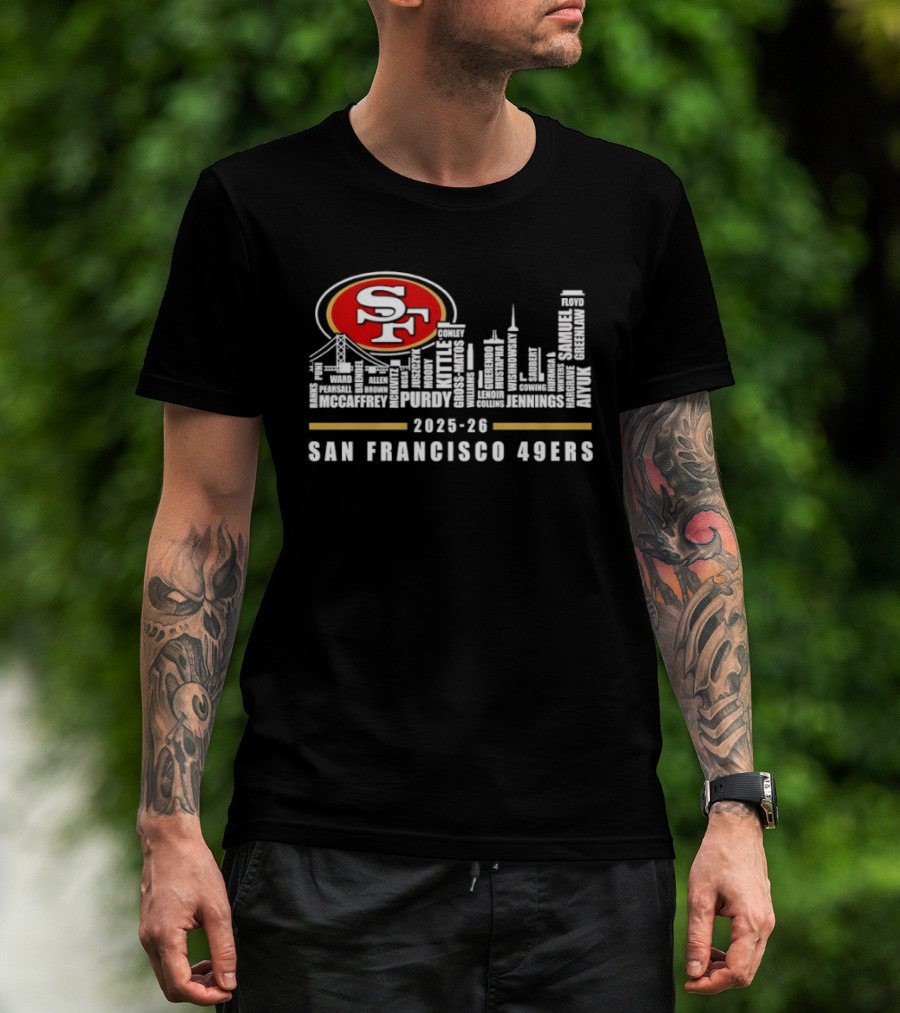 San Francisco 49ers 2025 26 SF Skyline Iconic Football Team T-Shirt