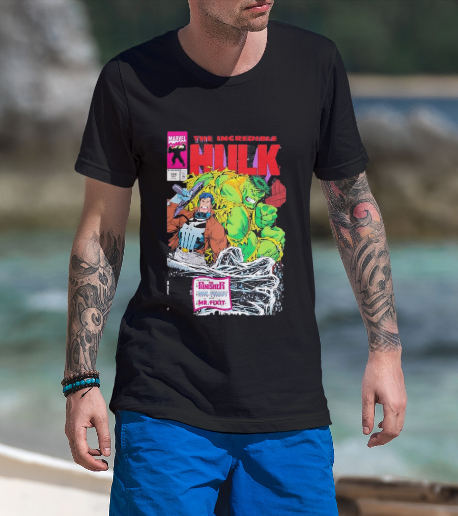 The Incredible Hulk Issue #396 Featuring The Punisher Mr. Fixit Mr. Frost Marvel Comics T-Shirt