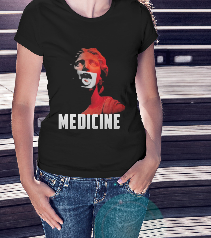 Toza Medicine Statue Red Sculpture With Distorted Face T-Shirt