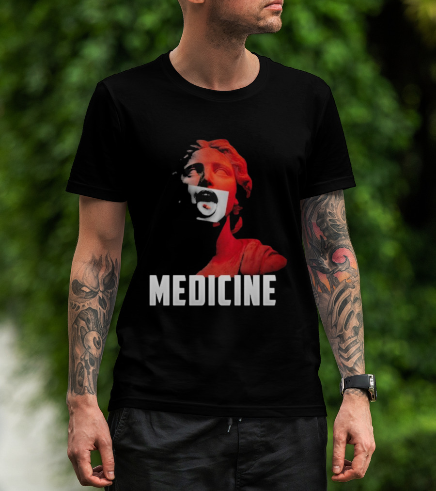 Toza Medicine Statue Red Sculpture With Distorted Face T-Shirt