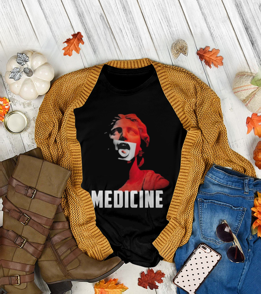 Toza Medicine Statue Red Sculpture with Distorted Face T-Shirt