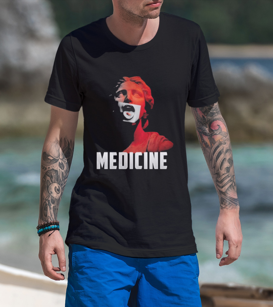 Toza Medicine Statue Red Sculpture With Distorted Face T-Shirt