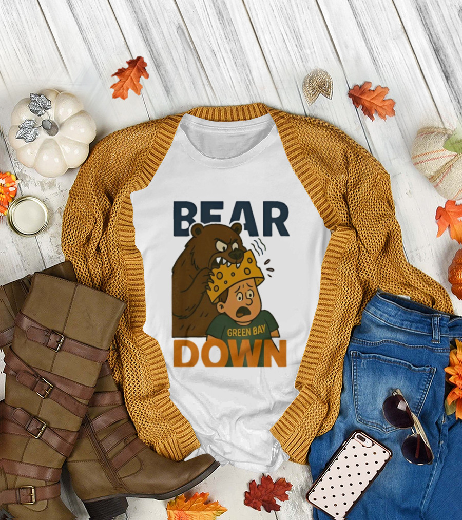 Bear Down Green Bay Packers Rivalry Cheesy Confrontation T-Shirt