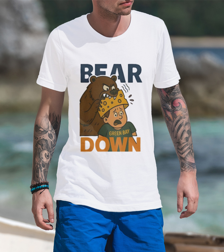 Bear Down Green Bay Packers Rivalry Cheesy Confrontation T-Shirt