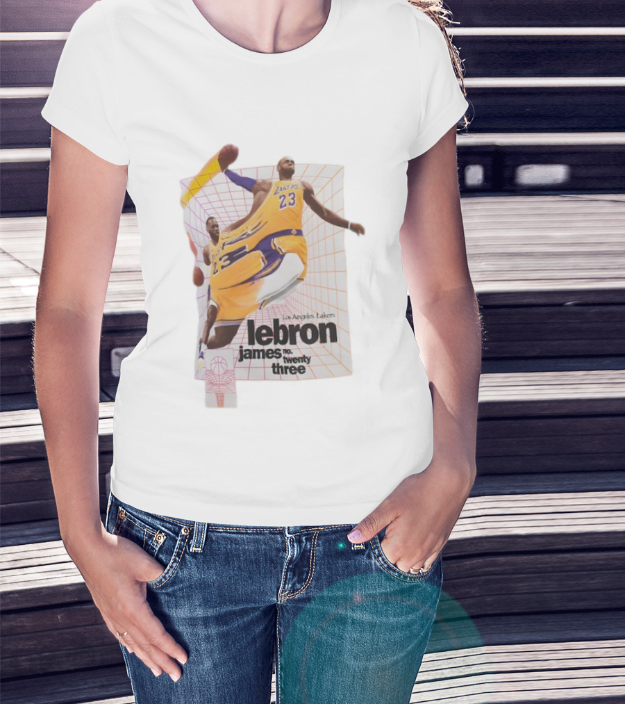 Los Angeles Lakers LeBron James Number 23 Time Warp Basketball T-Shirt