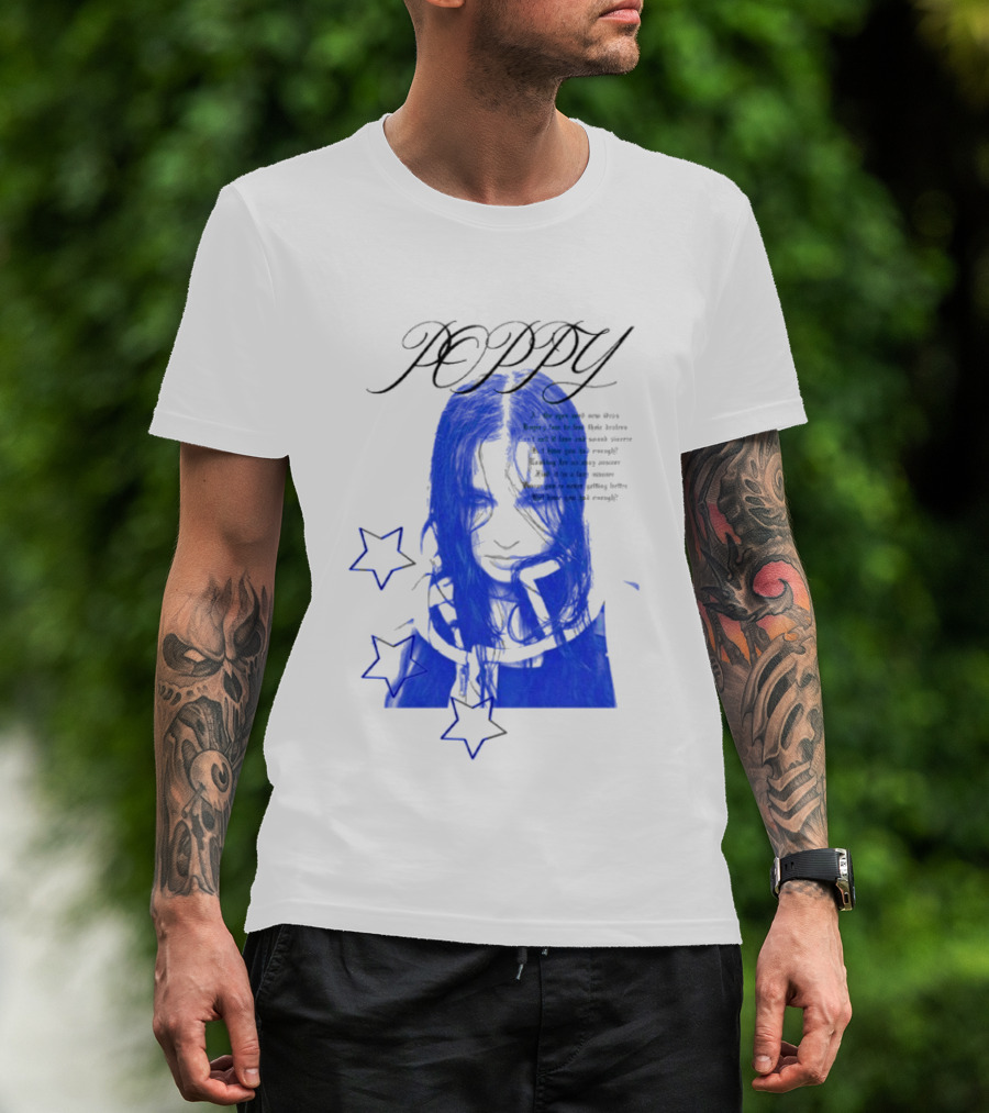 Poppy Blue Face With Stars T-Shirt