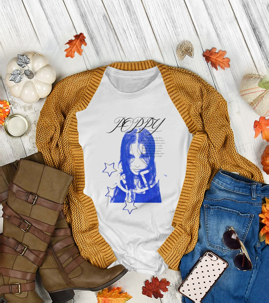 Poppy Blue Face with Stars T-Shirt