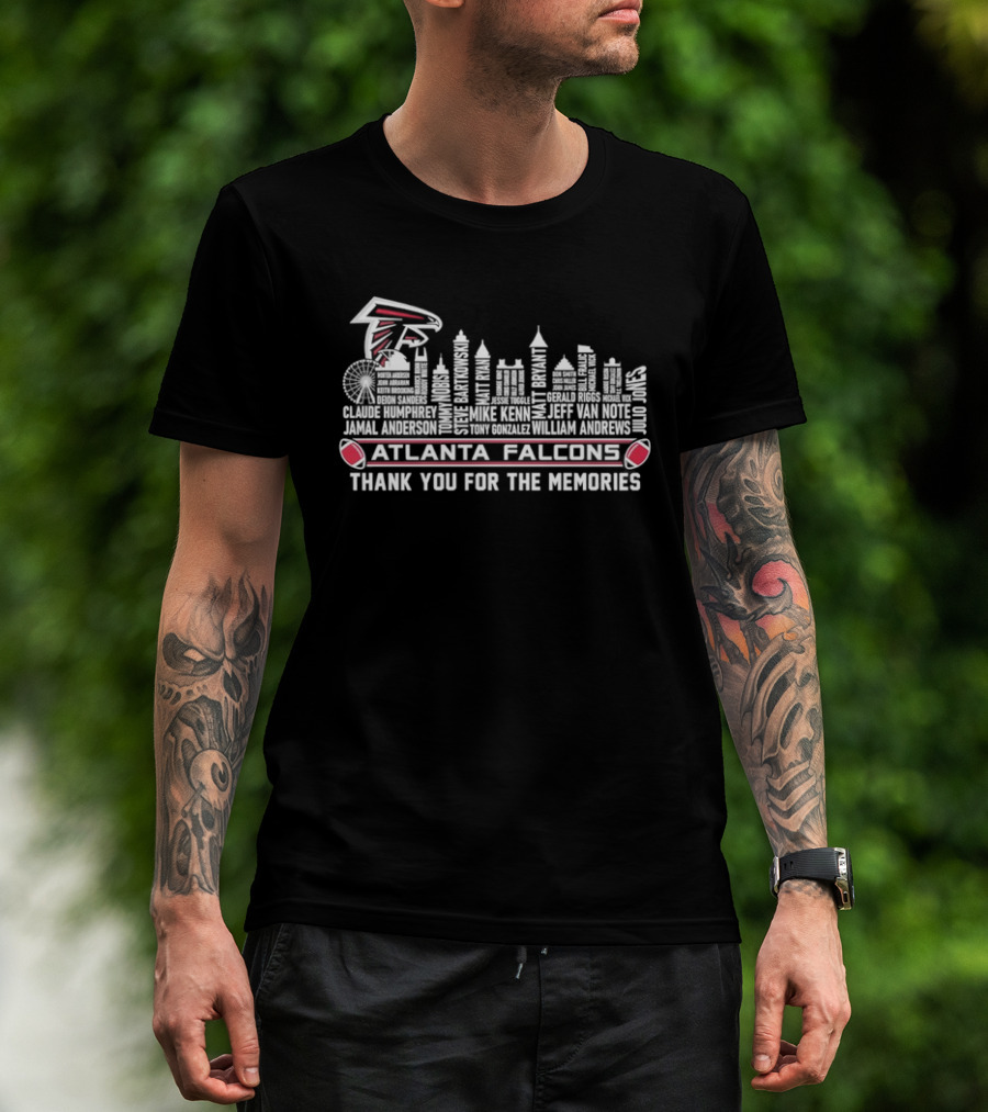 Atlanta Falcons City Skyline Thank You For The Memories T-Shirt
